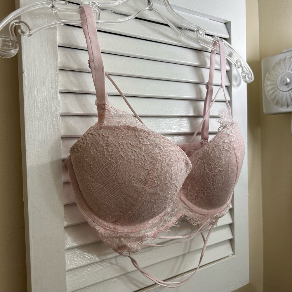 La SENZA Pink Iridescent Sparkle Strappy Bra